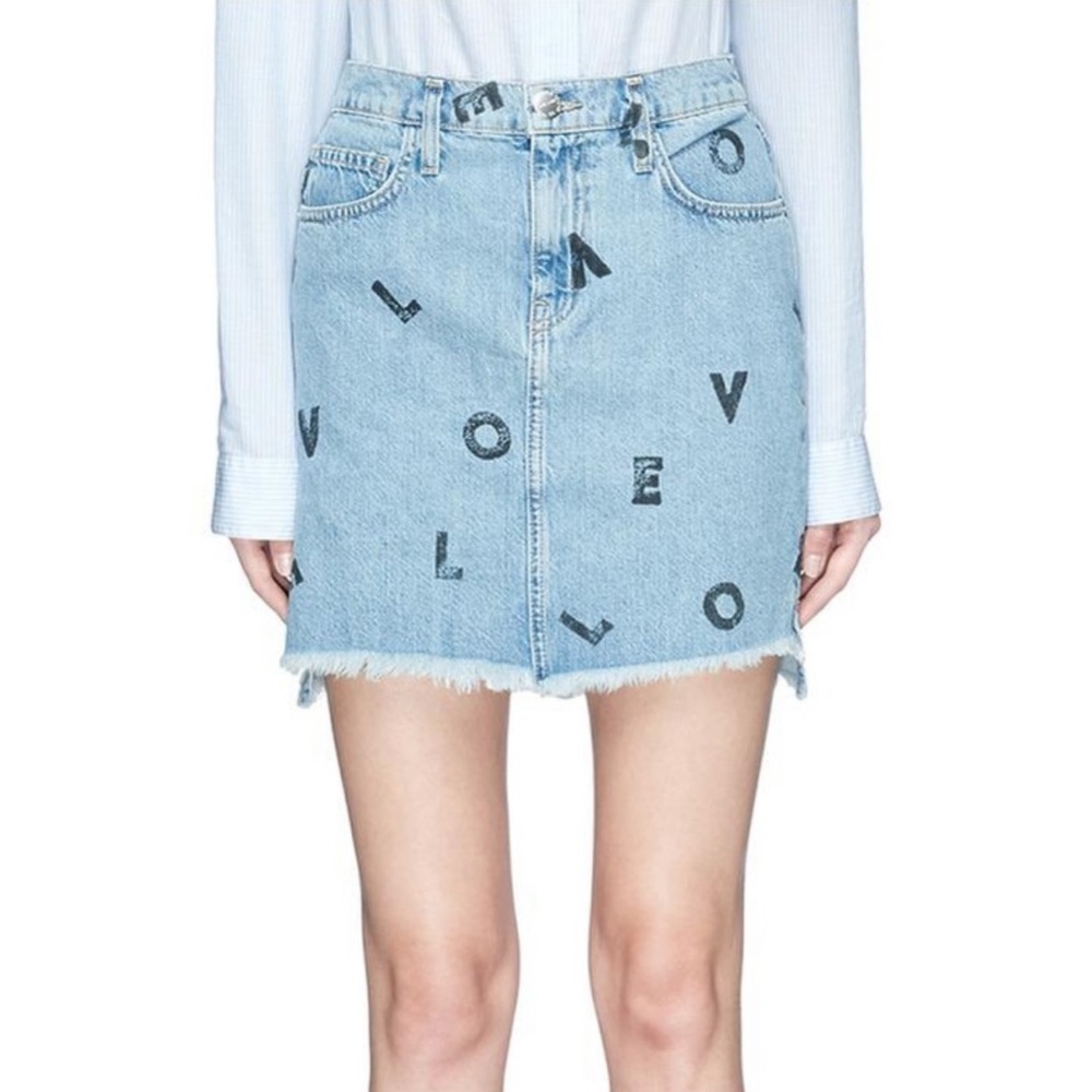CURRENT/ELLIOTT  LOVE LETTERS DENIM SKIRT